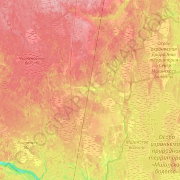 Topografische Karte Мшинское сельское поселение, Höhe, Relief