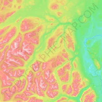 Topografische Karte Blue River, Höhe, Relief