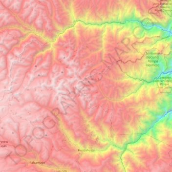 Topografische Karte Huasahuasi, Höhe, Relief