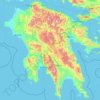 Topografische Karte Peloponnes, Höhe, Relief