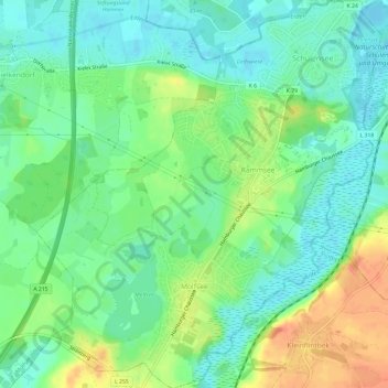 Topografische Karte Molfsee, Höhe, Relief