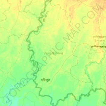 Topografische Karte Haripur, Höhe, Relief