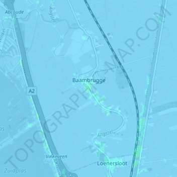 Topografische Karte Baambrugge, Höhe, Relief