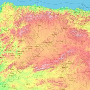 Topografische Karte Le Douro, Höhe, Relief