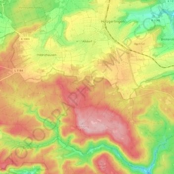 Topografische Karte Altdorf, Höhe, Relief