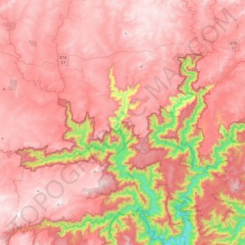 Topografische Karte Hillgrove, Höhe, Relief