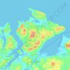 Topografische Karte Inishowen Municipal District, Höhe, Relief