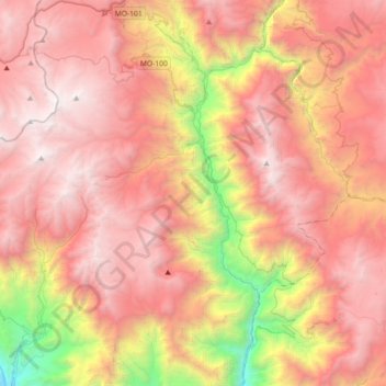 Topografische Karte Matalaque, Höhe, Relief