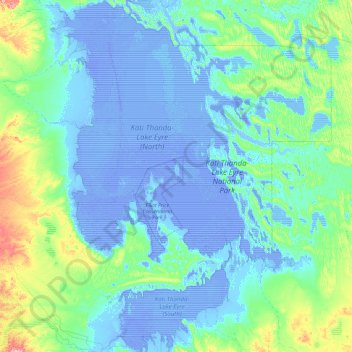 Topografische Karte Lake Eyre, Höhe, Relief