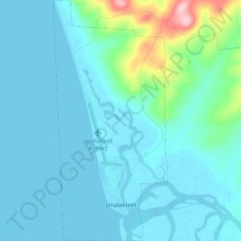 Topografische Karte Unalakleet, Höhe, Relief