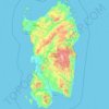 Topografische Karte Sardenha, Höhe, Relief