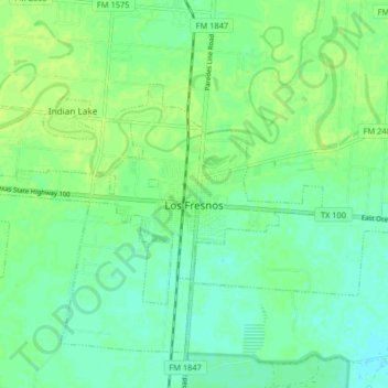 Topografische Karte Los Fresnos, Höhe, Relief