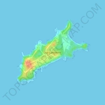 Topografische Karte Isla Contadora, Höhe, Relief