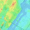 Topografische Karte Manhattan Community Board 8, Höhe, Relief