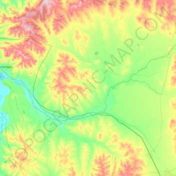 Topografische Karte Турга, Höhe, Relief