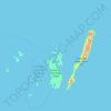 Topografische Karte Kai Islands, Höhe, Relief