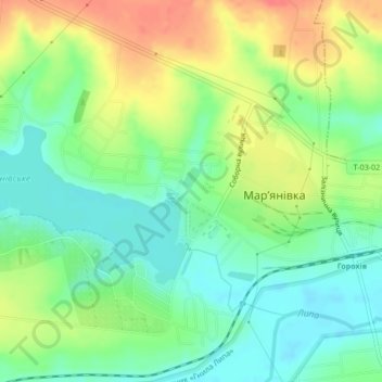 Topografische Karte Марьяновка, Höhe, Relief