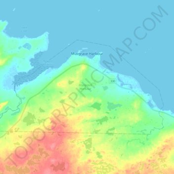 Topografische Karte Musgrave Harbour, Höhe, Relief