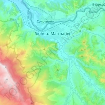 Topografische Karte Sighetu Marmatiei, Höhe, Relief