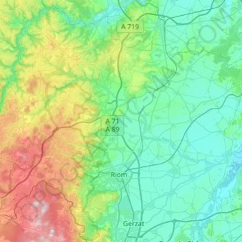 Topografische Karte La Morge, Höhe, Relief