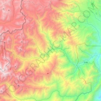 Topografische Karte Zuñac, Höhe, Relief