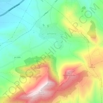 Topografische Karte Jamilena, Höhe, Relief