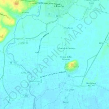Topografische Karte Bellavista de la Unión, Höhe, Relief