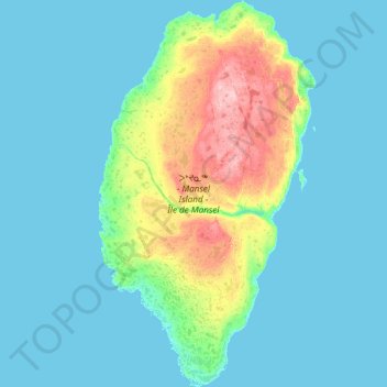 Topografische Karte Mansel Island, Höhe, Relief