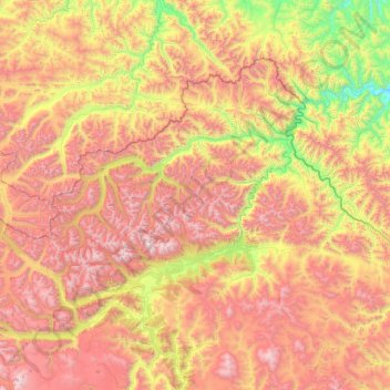 Topografische Karte Бурунгольское сельское поселение, Höhe, Relief