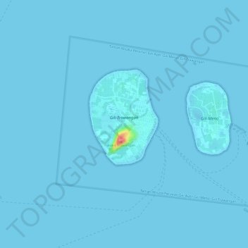Topografische Karte Gili Islands, Höhe, Relief