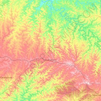 Topografische Karte Guaraniaçu, Höhe, Relief