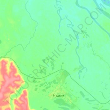 Topografische Karte Надым, Höhe, Relief