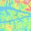 Topografische Karte Isla Gordon, Höhe, Relief