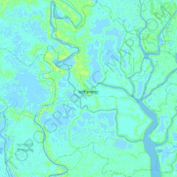 Topografische Karte Paikgachha Upazila, Höhe, Relief