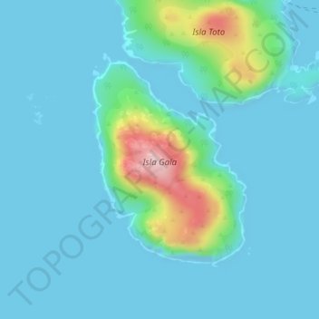 Topografische Karte Isla Gala, Höhe, Relief