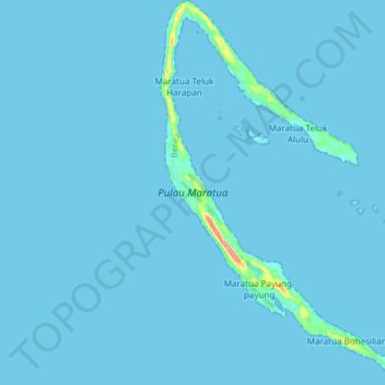 Topografische Karte Pulau Maratua, Höhe, Relief