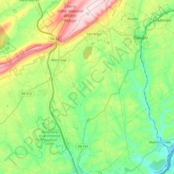 Topografische Karte Plainfield Township, Höhe, Relief