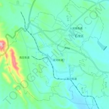 Topografische Karte 石龙区, Höhe, Relief