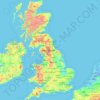 Topografische Karte Großbritannien, Höhe, Relief