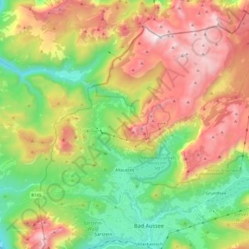 Topografische Karte Altaussee, Höhe, Relief