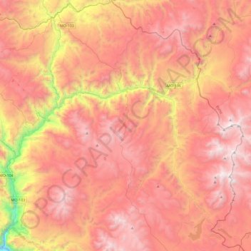 Topografische Karte Ichuña, Höhe, Relief