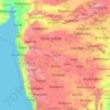 Topografische Karte Maharashtra, Höhe, Relief