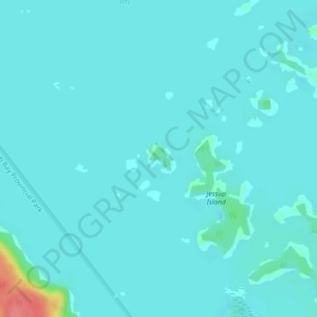 Topografische Karte Richardson Island, Höhe, Relief