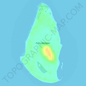 Topografische Karte Manggur Island, Höhe, Relief