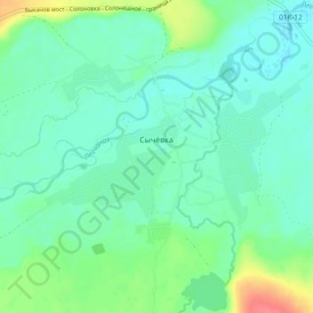 Topografische Karte Сычёвка, Höhe, Relief