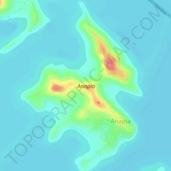 Topografische Karte Anapia, Höhe, Relief