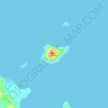 Topografische Karte Magais Island, Höhe, Relief