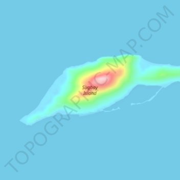 Topografische Karte Sugbay Island, Höhe, Relief