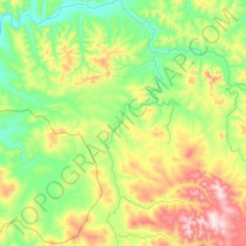 Topografische Karte Огоджа, Höhe, Relief