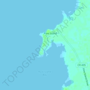 Topografische Karte Pine Island, Höhe, Relief